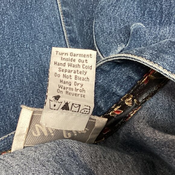 Vintage Yi Lin Oriental Embroidered Denim Zip Jacket Plus Sz 1X Blue #200N - Picture 11 of 11